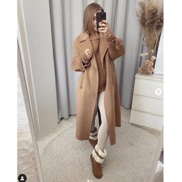 Zara Wool Blend Oversized Belted Coat - Picture 2 of 14